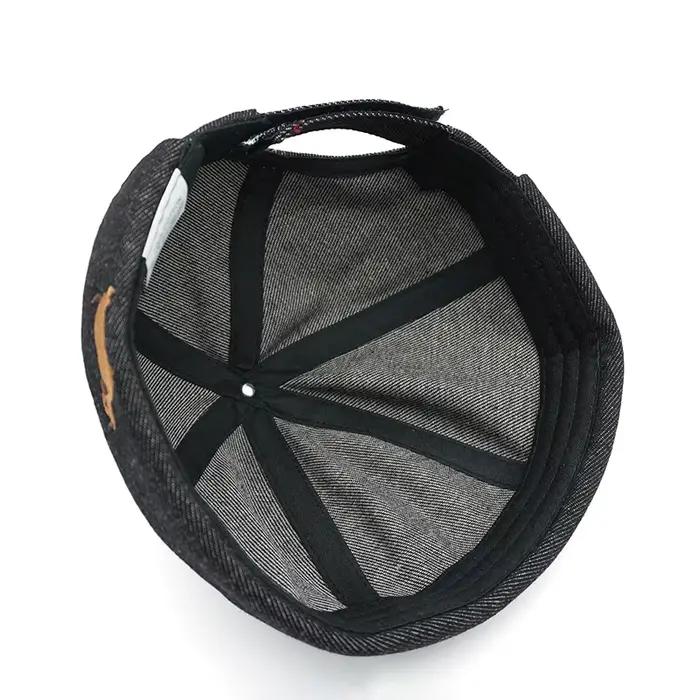 Bocca dessin animé chien broderie Docker casquette sans bords casquettes sans visière Denim réglable chapeau chapeaux hommes femmes mode rue en plein air
