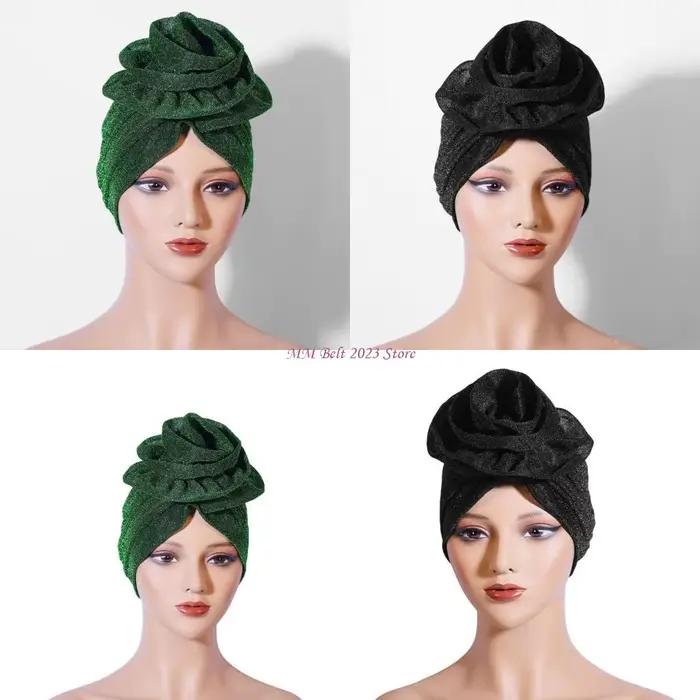 Turban fleuri respirant pour femmes, fil chatoyant, bandana couvre-chef, hijab, bonnet chapeau, couleurs variées, occassions spéciales ```