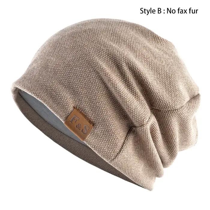 1 bonnet tricoté chaud pour hommes et femmes – Style SolidHip-hop à la mode