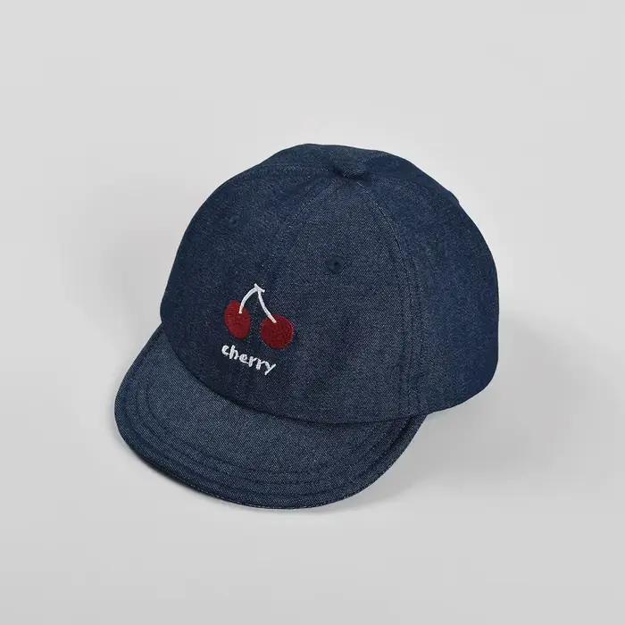Casquette de baseball souple brodée cerises printemps-été