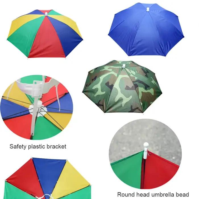 Chapeau parapluie doublement pliable pour activités de plein air