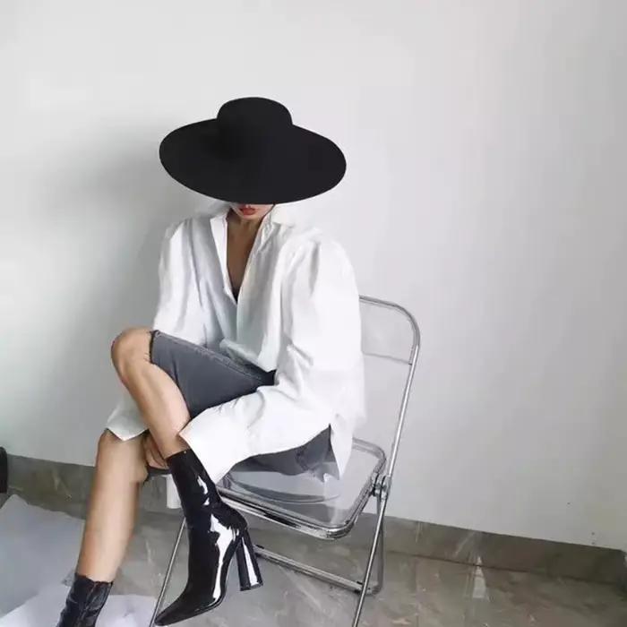 Chapeau de Jazz en laine à dessus plat