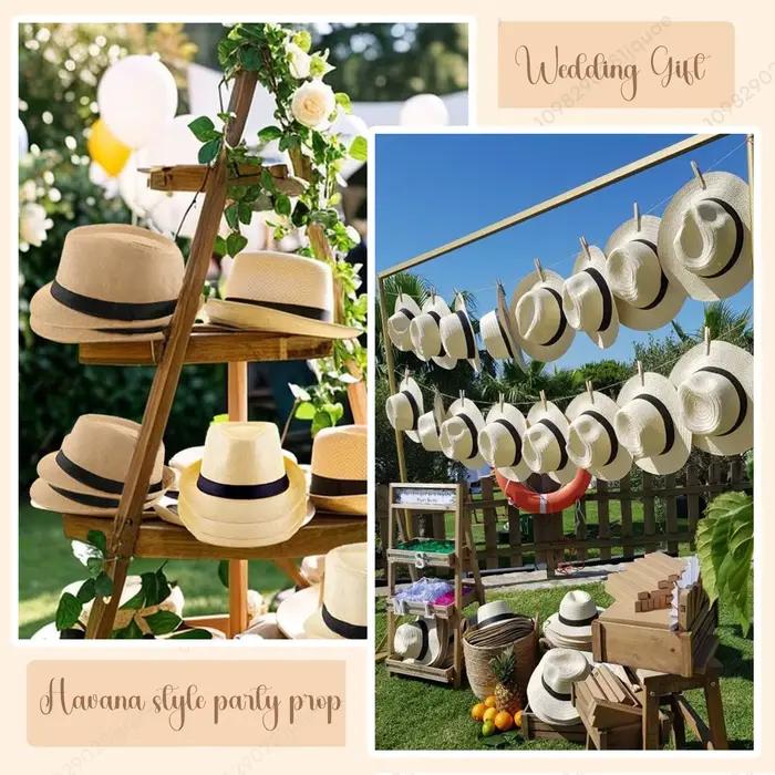 Chapeaux Fedora en paille pour hommes et femmes