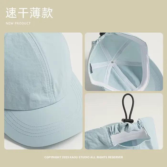 Casquette à séchage rapide coton polyester réglable pour plein air et sports quatre saisons décontracté homme femme