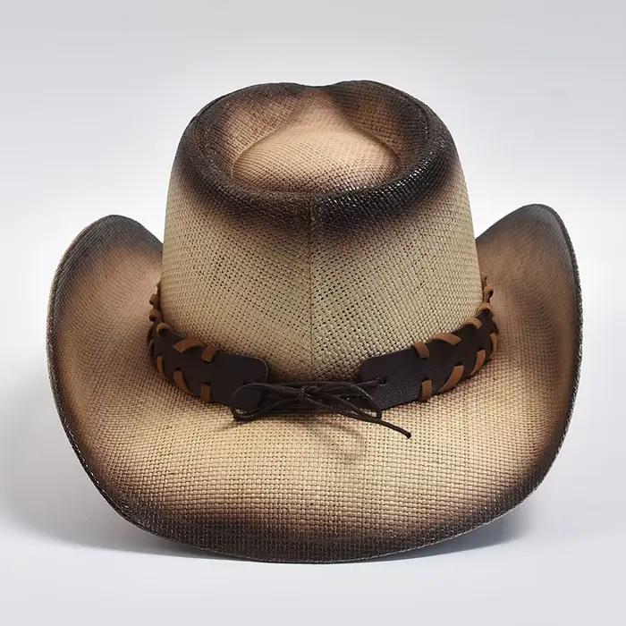 Chapeau de paille de style cowboy pour hommes et femmes