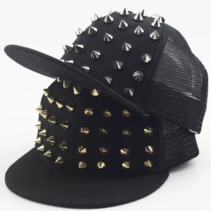 Hommes et femmes Rivet chapeau plat Punk Rock Hip Hop goujon casquettes de Baseball Y2K casquette snapback en plein air