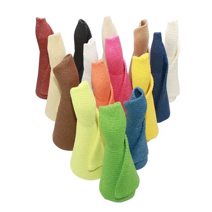 Chapeau de paille souple pliable à large bord de 25cm pour femmes et filles