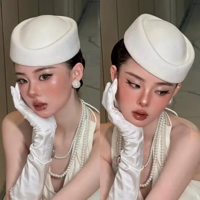 Béret chapeau casquettes hôtesse de l'air agent de bord Vintage