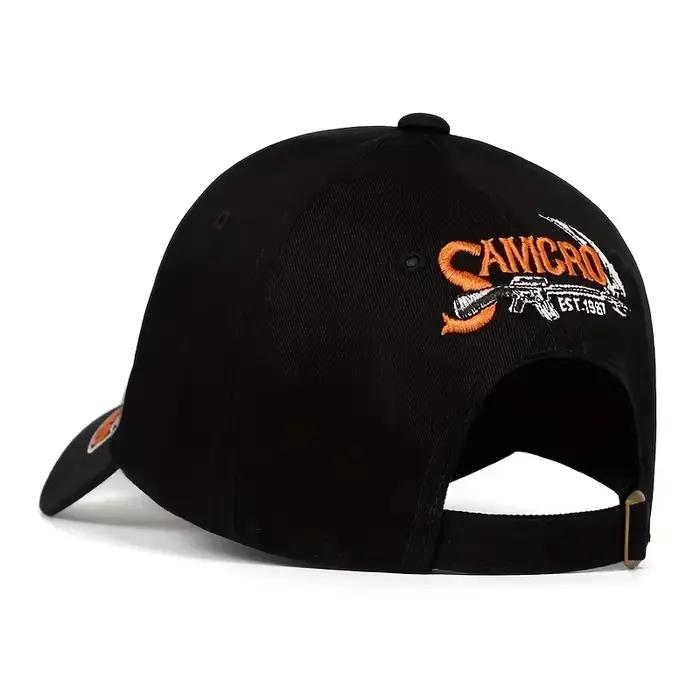 Casquette de baseball SAMCRO SOA Sons of Anarchy avec broderie de crâne
