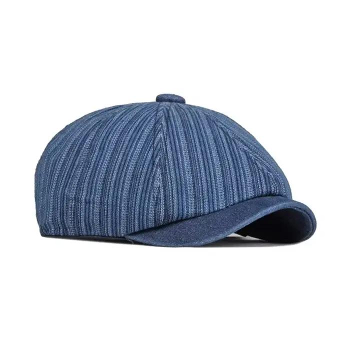 TOHUIYAN – Chapeau rayé en Denim délavé pour homme et femme