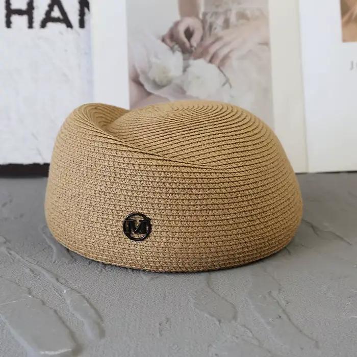 Béret en paille respirant style français élégant pour femmes occassions quotidiennes et de vacances décontracté
