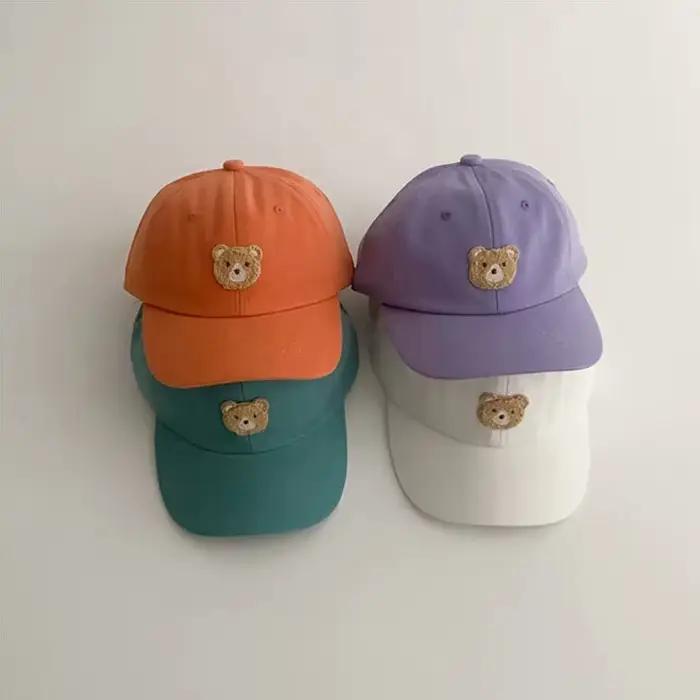 Casquette de Baseball brodée d'ours mignon pour enfants