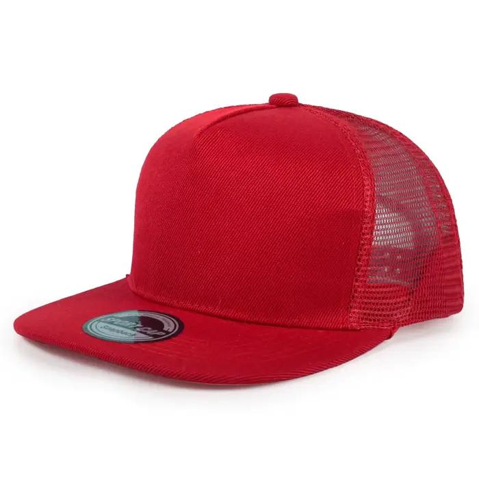 Casquette à visière plate rigide à cinq panneaux avec logo imprimé personnalisé