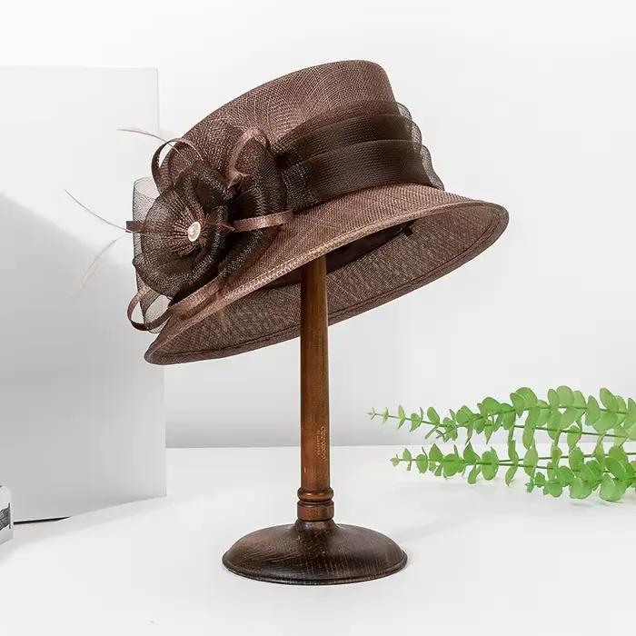 Chapeau melon Sinamay élégant pour femmes