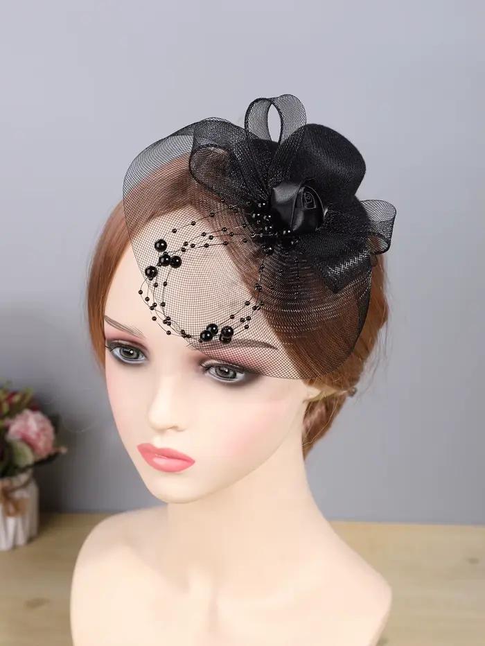 Chapeau haut-de-forme en maille Vintage pour femmes