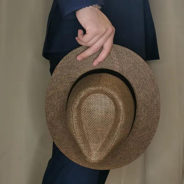 Mode hommes naturel Panama chapeau de paille été plage
