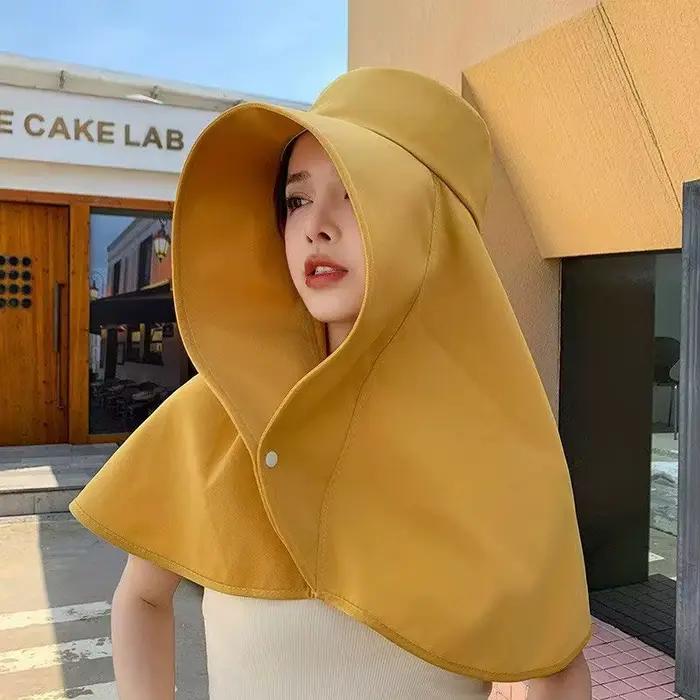 Parasol de protection solaire avec grand chapeau de soleil intégré pour femme