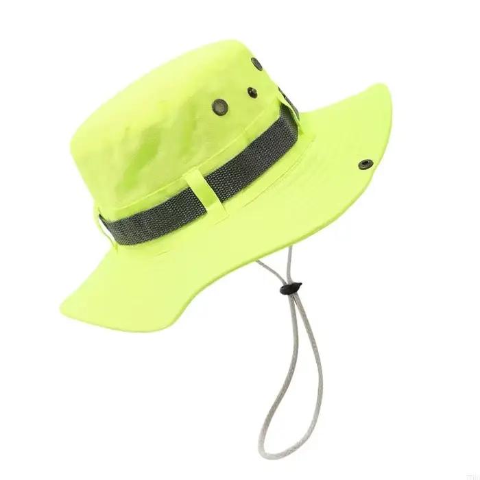 77HE Chapeau pêcheur fluorescent multipus pour le camping Randable Breatch Sunproof