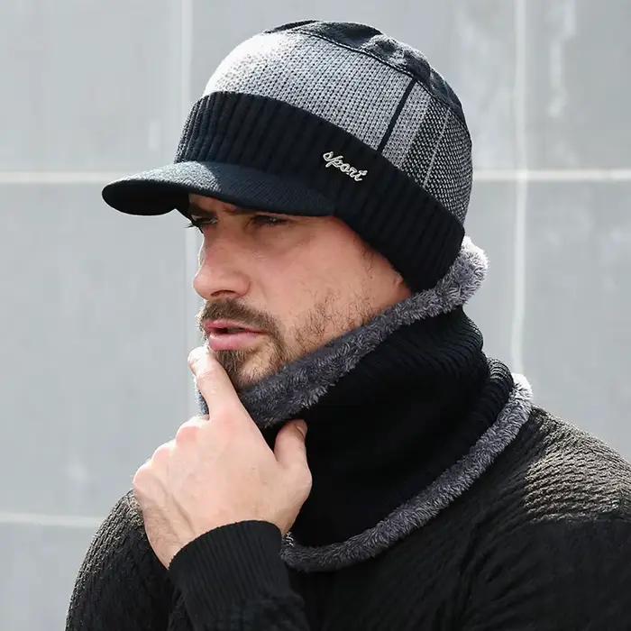 Chapeau d'hiver Skullies tricoté en polyester et laine pour hommes et femmes, style sport, patchwork, confort hivernal, occassions décontractées