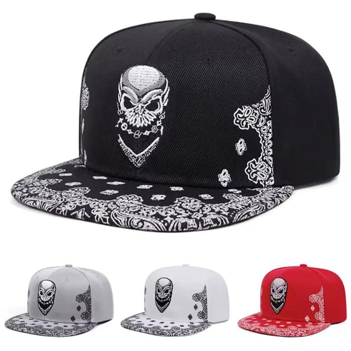 Nouvelle Casquette de Baseball 2026 – Motif Paisley Brodé Squelette – Style Hip-Hop – Chapeau Décontracté Quotidien pour l'Extérieur – Protection Solaire – Unisexe à Bord Plat