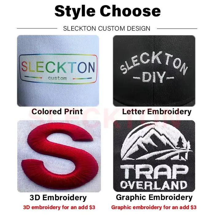 SLECKTON chapeau personnalisé haute qualité Hiphop casquettes Snapback Logo broderie personnaliser conception casquette