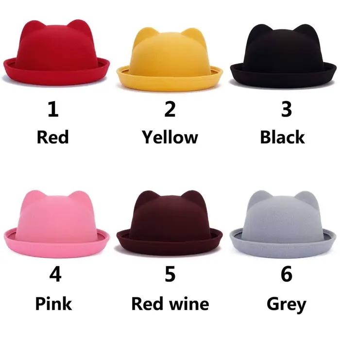 Nouveau Cadeau de noël femmes filles oreilles de chat chapeau formel hiver mignon Parent-enfant
