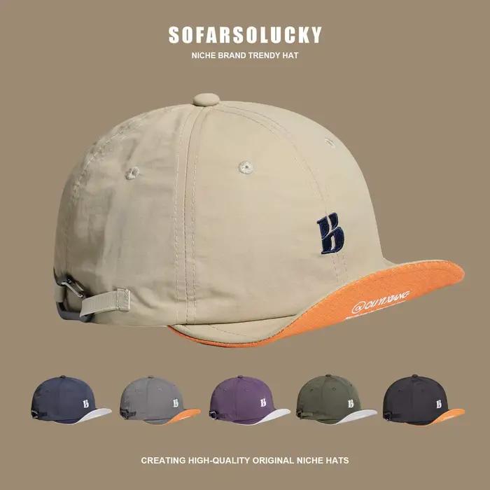 Casquette de baseball à visière courte protection solaire matériau nylon pour homme femme sport activité plein air occasions spéciales