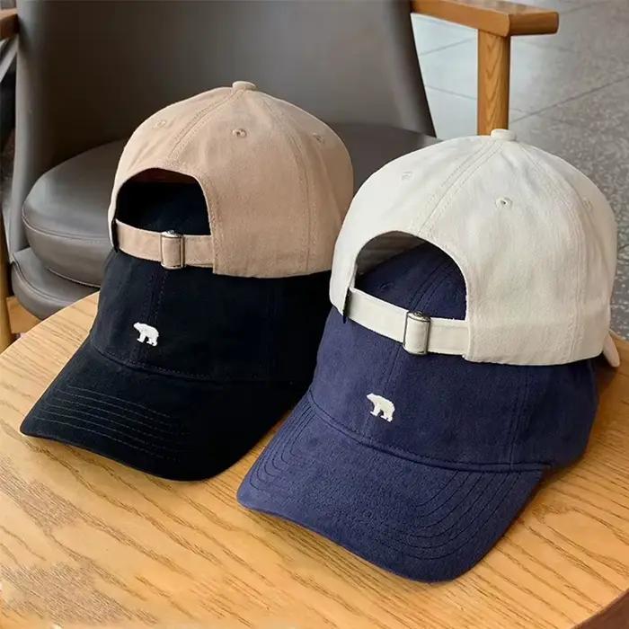 Chapeaux de baseball brodés d'ours polaire pour hommes et femmes