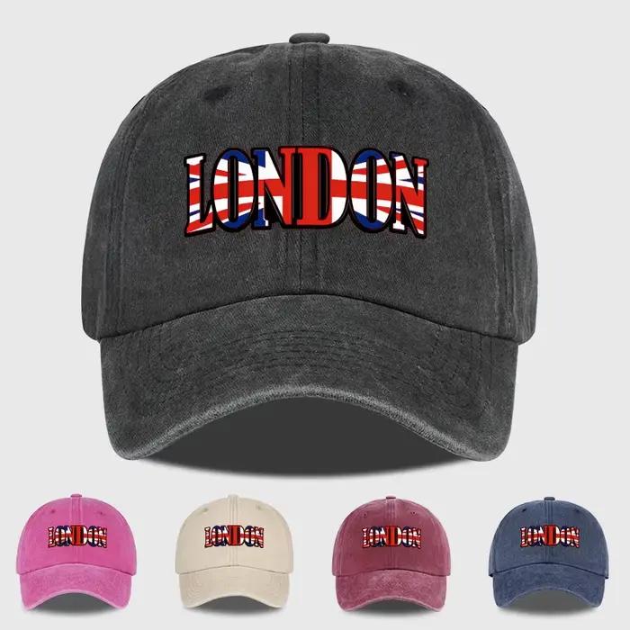Casquette de baseball unisexe réglable avec imprimé drapeau britannique LONDON