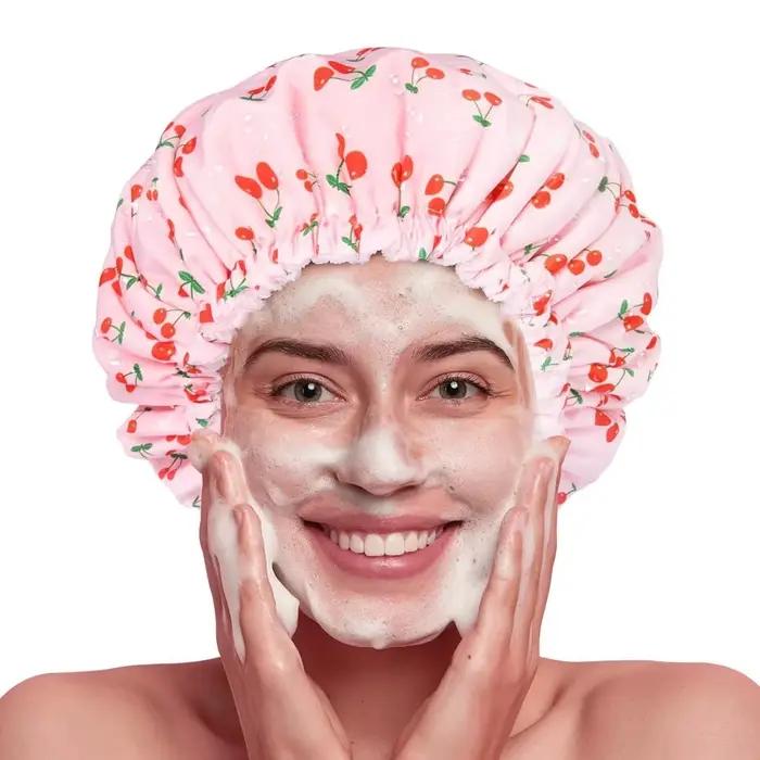 Bonnet de douche imperméable 3 en 1 pour femmes