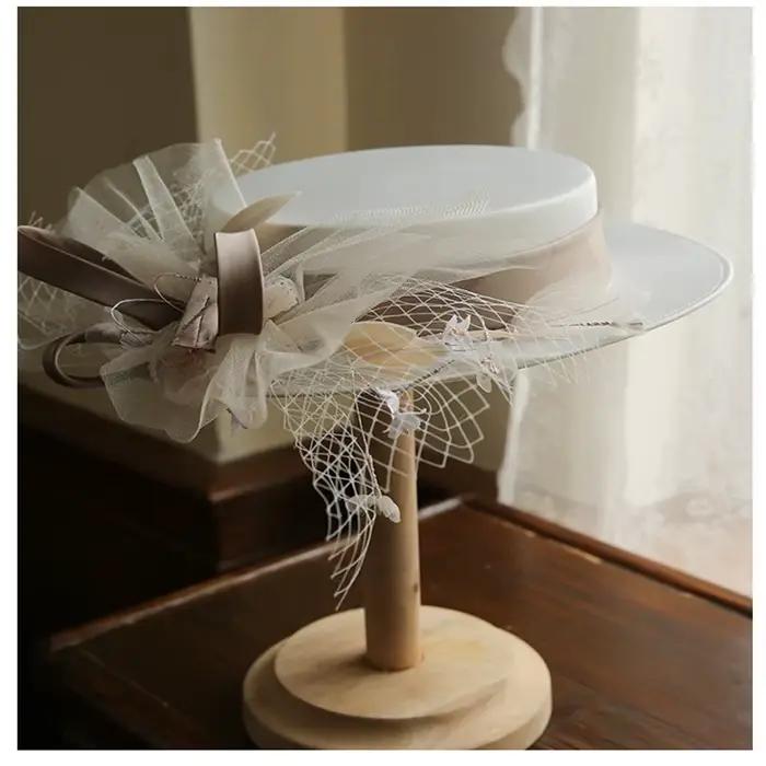 Chapeaux de mariage rétro avec nœud papillon pour femmes