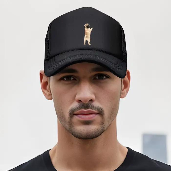 Casquette de baseball en maille avec motif chiot bouledogue en position debout