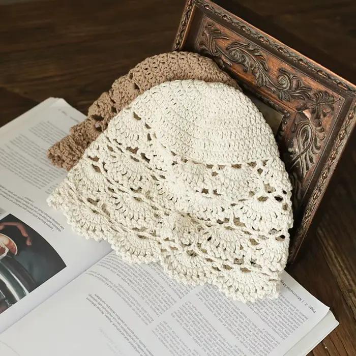 Chapeau Jacquard en dentelle ajourée pour femmes