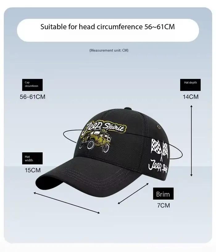 Casquette de baseball brodée en coton pur de haute qualité Jeep 2026