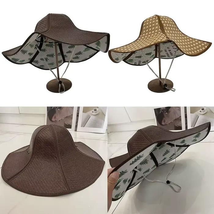 Chapeau de paille pliable pour la pêche en extérieur