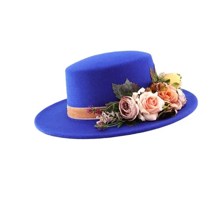 Chapeau à fleurs à larges bords pour femmes