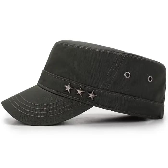 Chapeau militaire en coton délavé pour hommes et femmes
