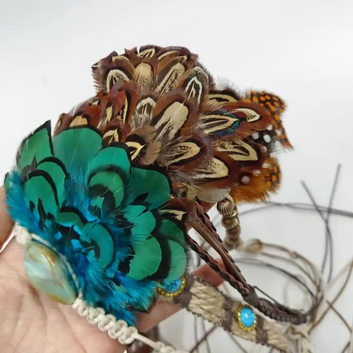 Accessoires de chapeau tricotés en plumes pour hommes et femmes