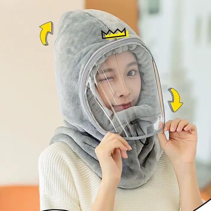 Protection des oreilles froides à capuche automne hiver garder au chaud casquettes en peluche chapeau écharpe coupe-vent