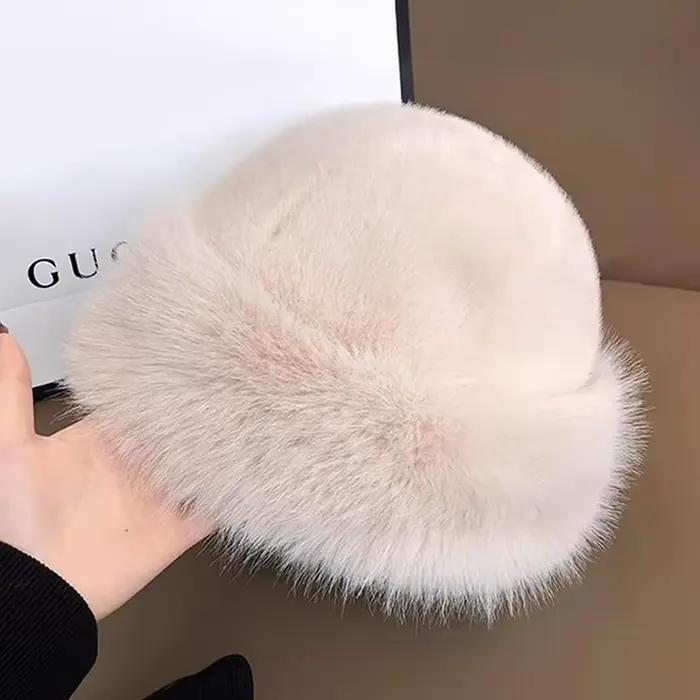 Chapeau moelleux en fausse fourrure pour femme