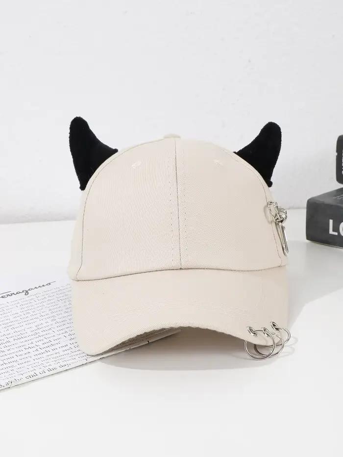 Casquette de baseball tendance avec broche en métal décorative style hip-hop