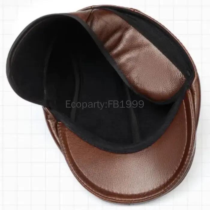 Chapeau vintage classique en cuir de vachette véritable pour hommes