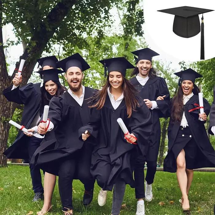 Chapeau de remise de diplôme noir pour adultes