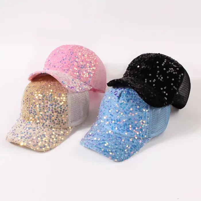 Casquette de baseball à paillettes pour femme