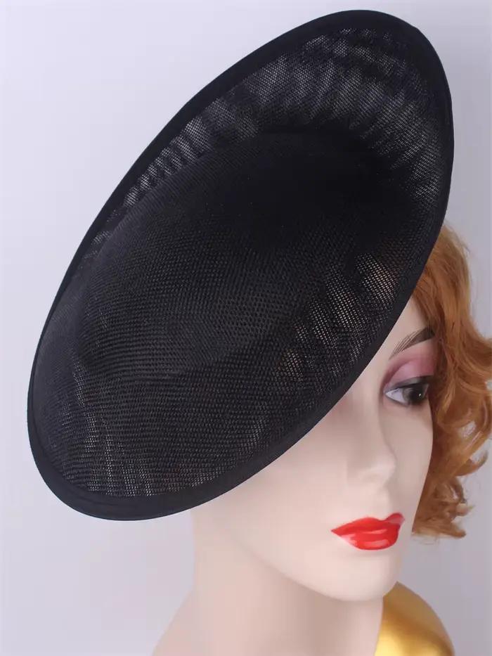 Fascinateur rond de 30cm pour femmes, élégant, mariage, performance, fédra, tricoter, polyester, fleur, adult women accessories