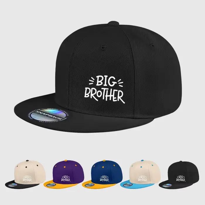 Casquette à visière plate noire BIG BROTHER avec imprimé lettres