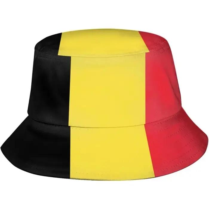 Casquette de pêcheur drapeau belge Hip Hop Gorras été unisexe impression seau chapeau jardinage en plein air plage Camping randonnée casquettes de pêche