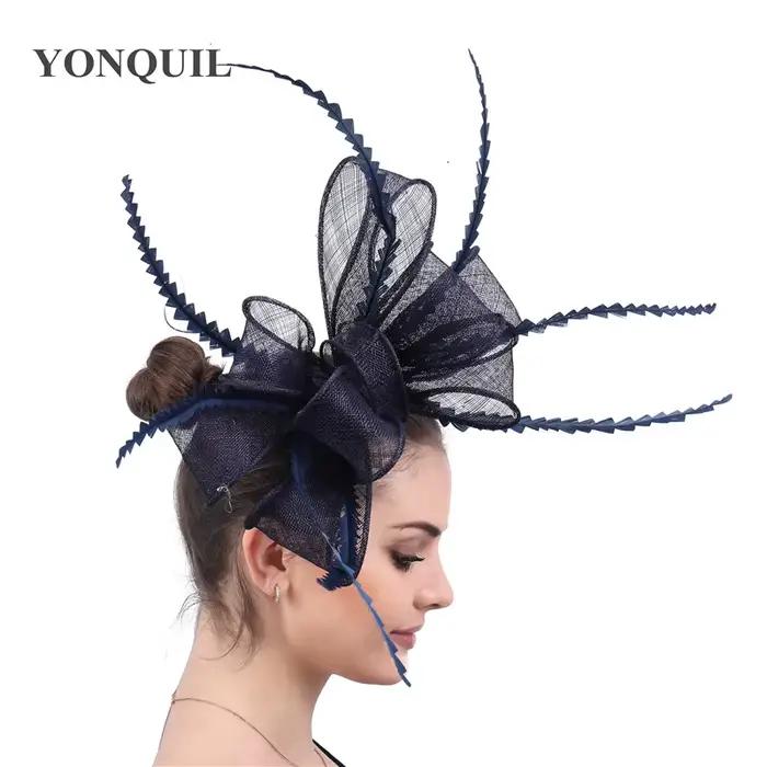 Fascinateur Vert élégant pour femmes chapeaux de mariage vêtements de sauna d'église nœud papillon fleur coiffure fête thé soirée pilulier mode multicolore année entière