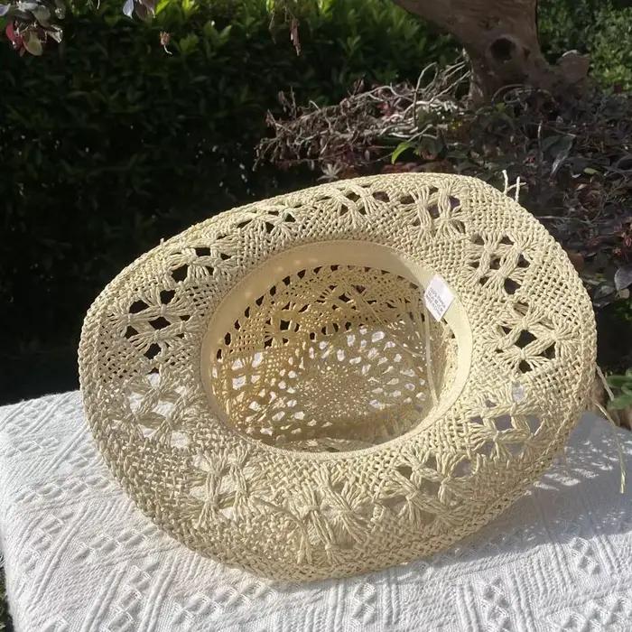 Chapeau de paille Vintage pour femmes et hommes