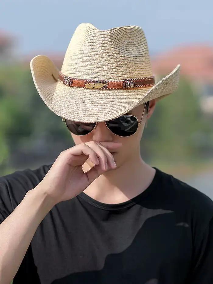 Chapeau de Cowboy d'été à large bord pour femmes et hommes